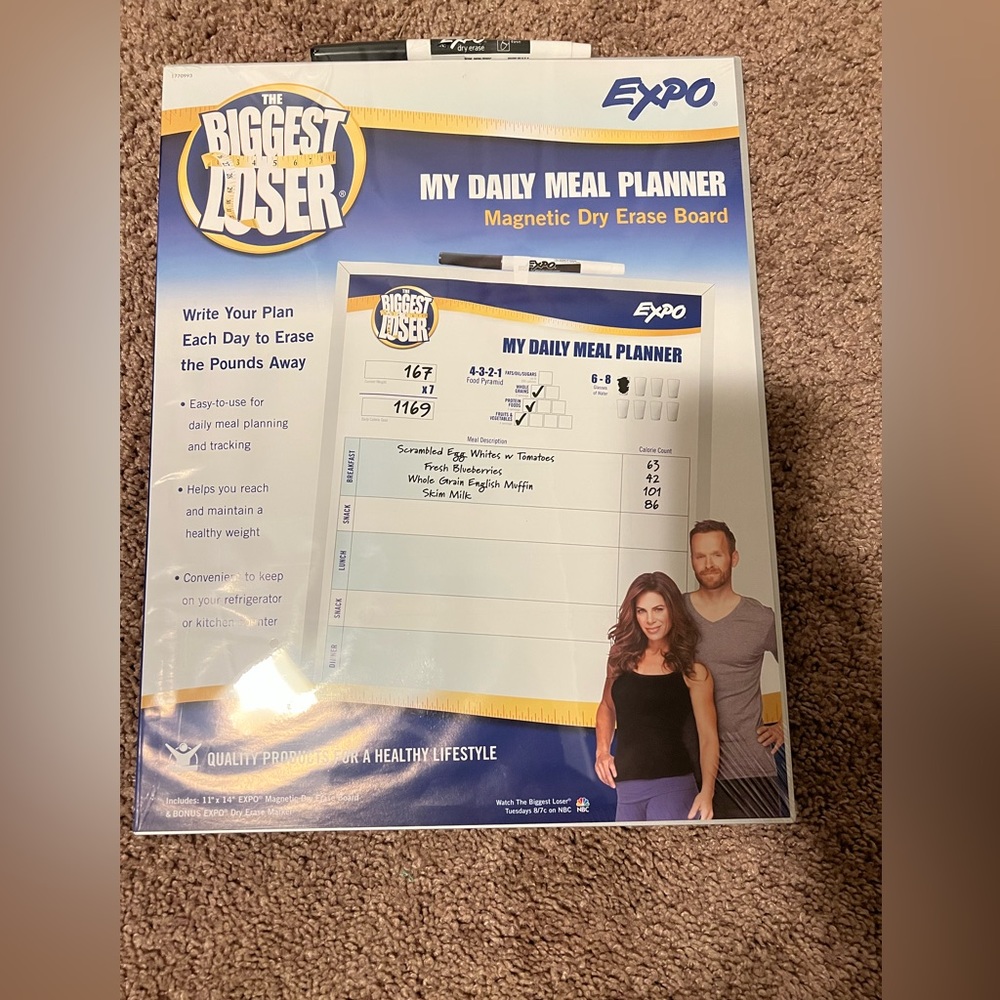 The Biggest Loser meal planner white board